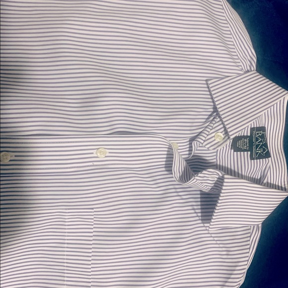 Men’s Jos A Banks striped purple shirt 15 1/2 x 32 w/ Italian Sports Jacket.